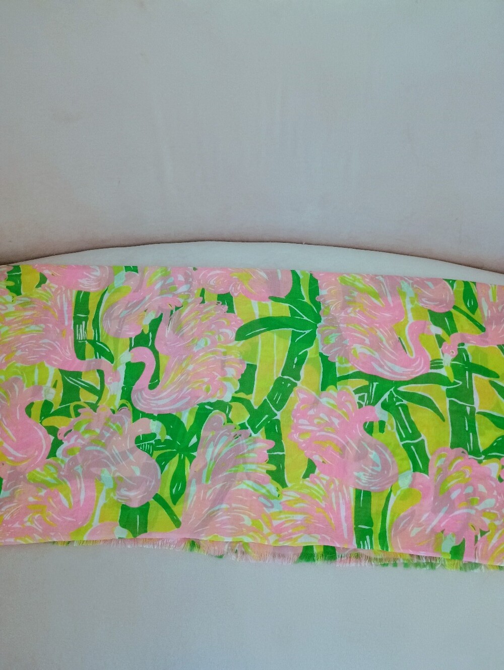 Lilly Pullitzer Sequin Edge Embellished Flamingo Pink Sarong Or Scarf